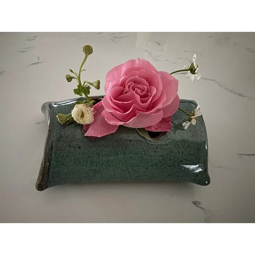 Pottery Pillow Bud Vase Ikebana